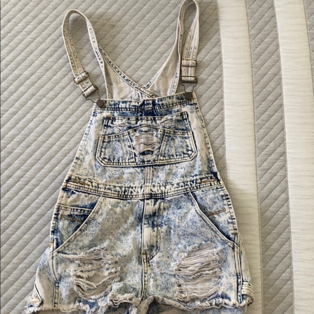 Overall Jean Shorts